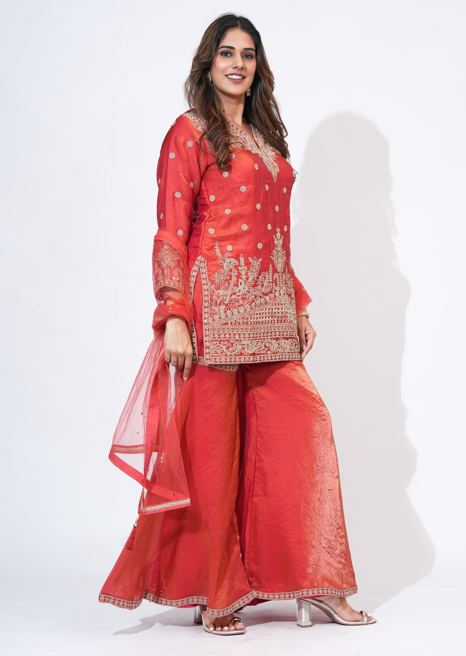 Coral Sharara Set