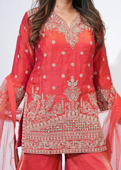 Coral Sharara Set