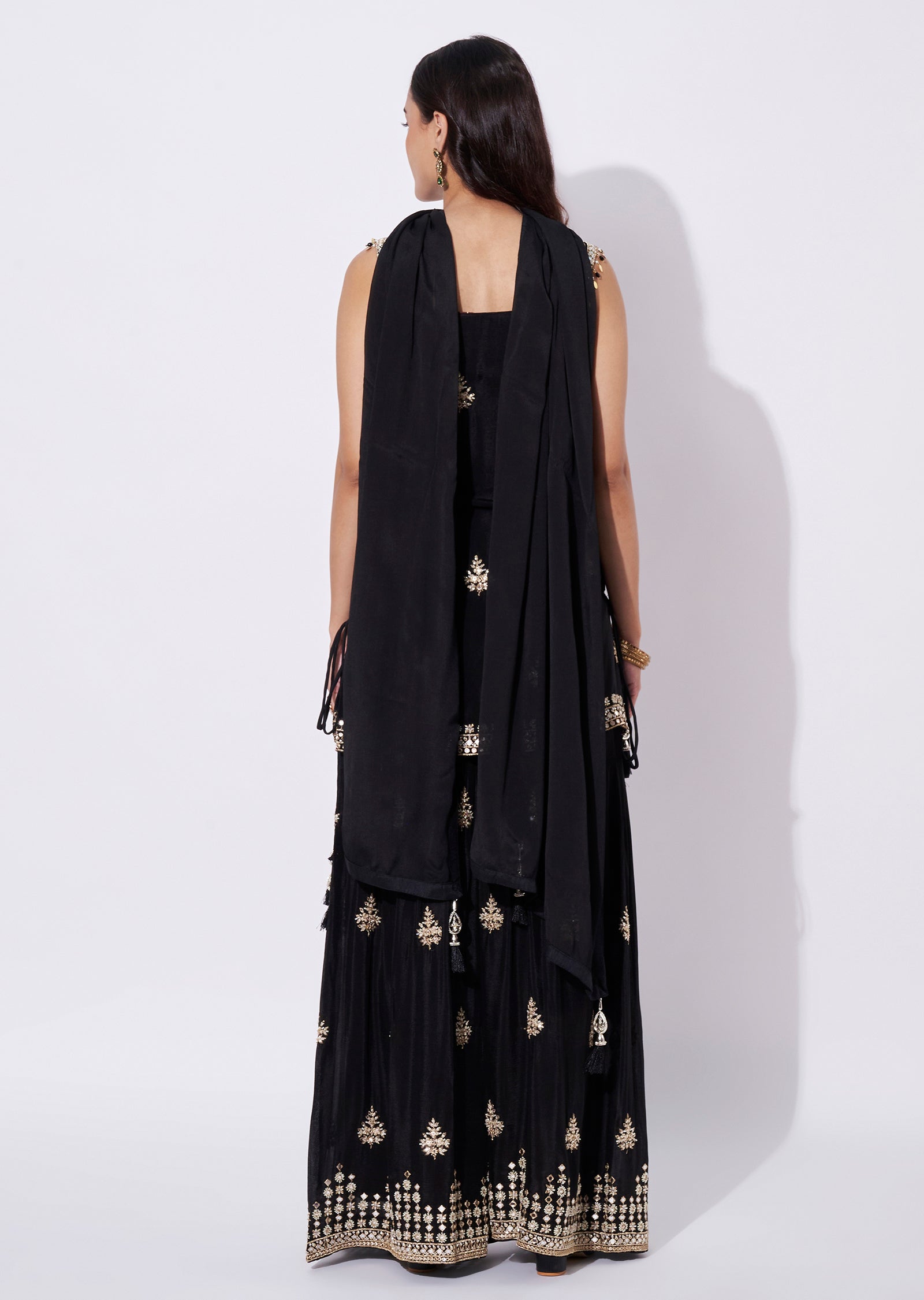 Black Chinnon Sharara Set