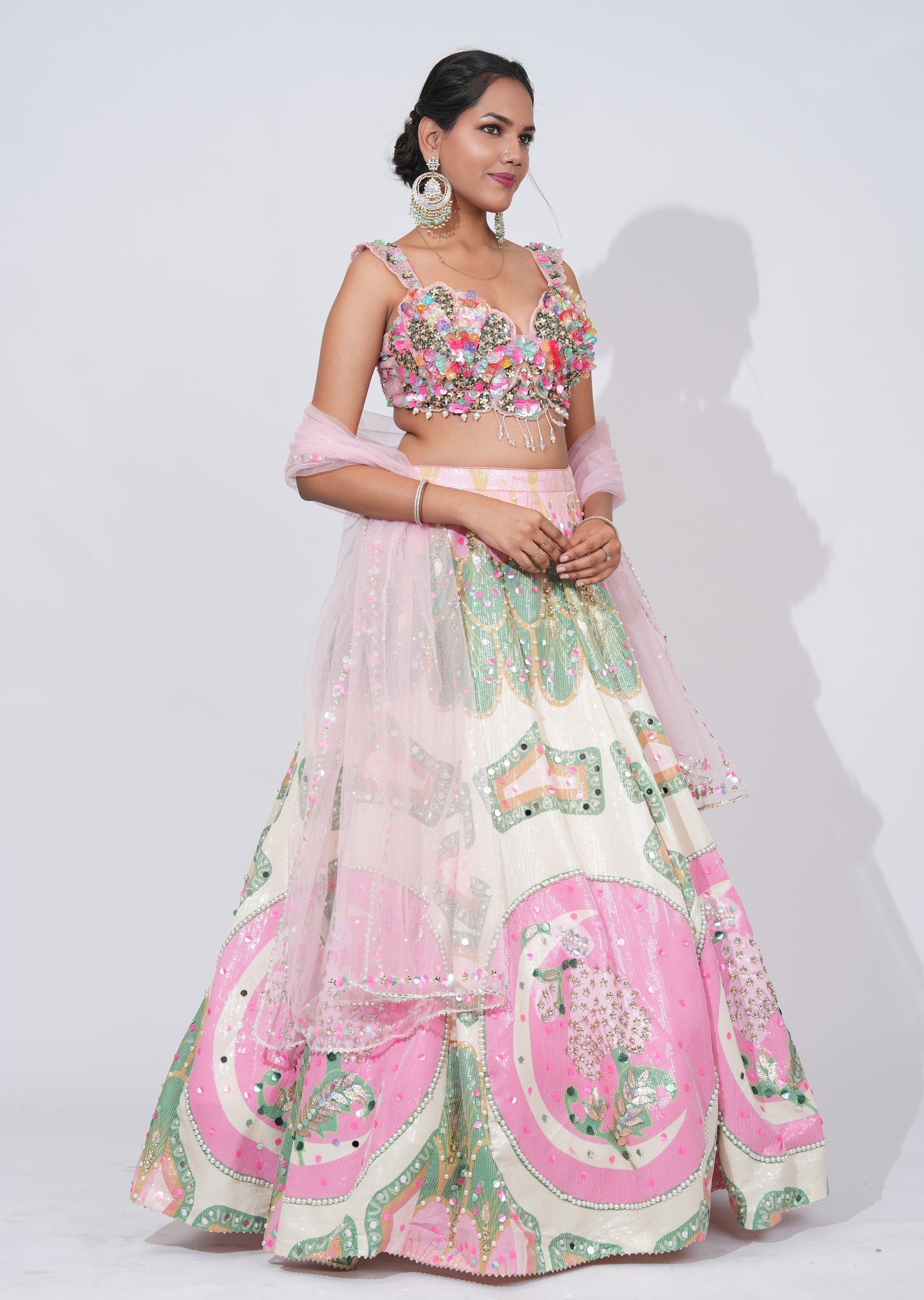 Multi Georgette Lehenga Set