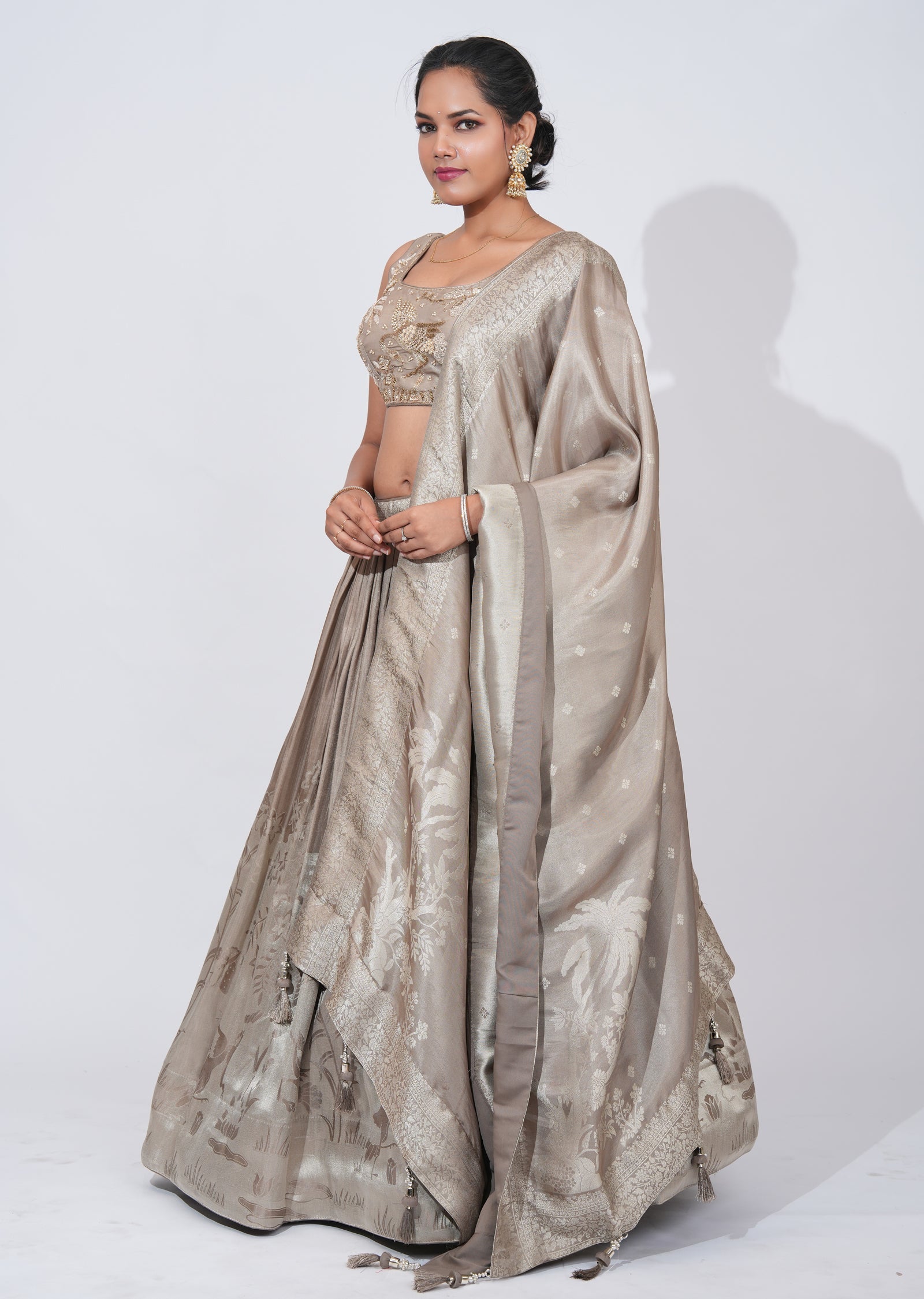 Mouse Tissue Lehenga Set
