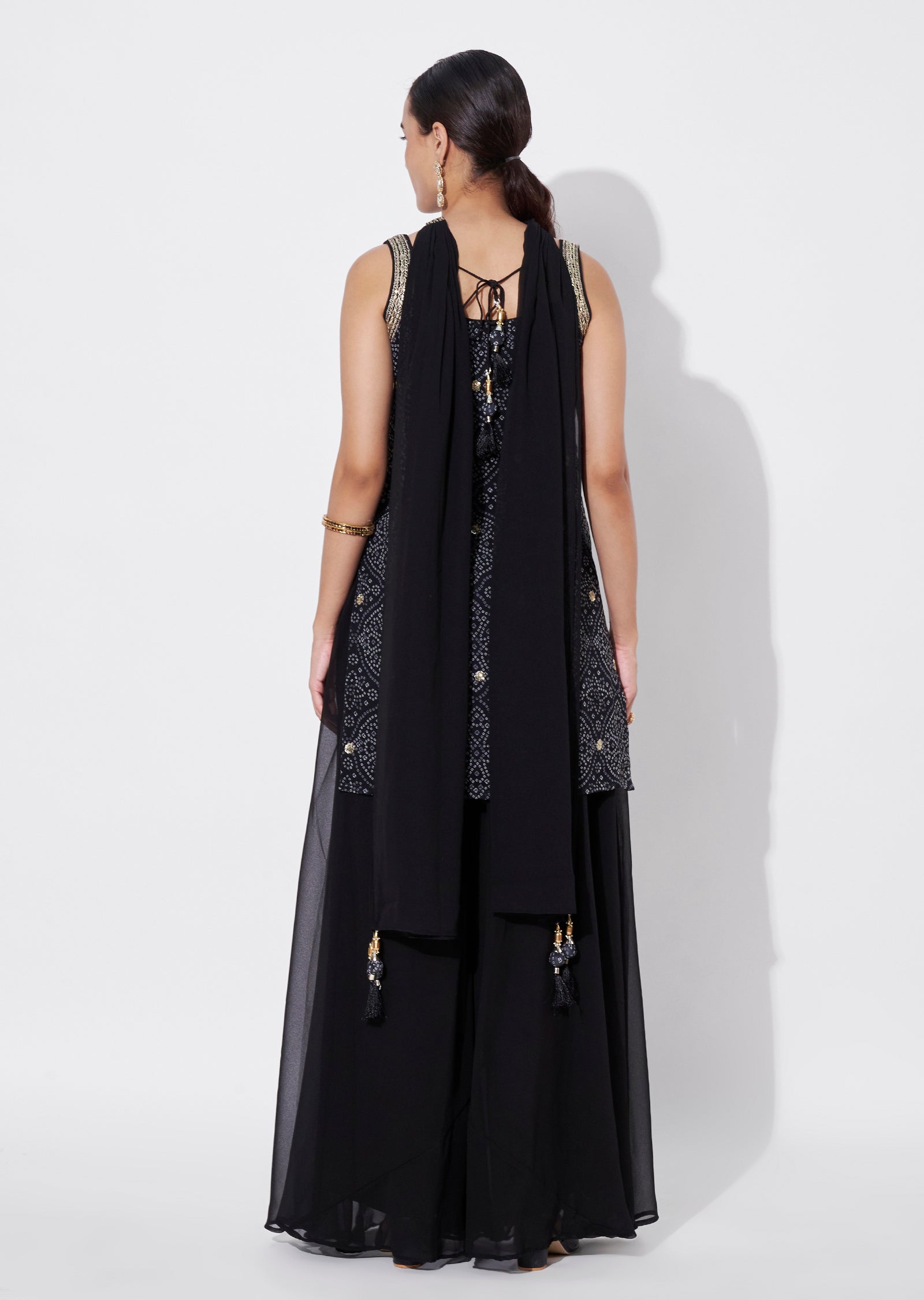 Black Georgette Sharara Set