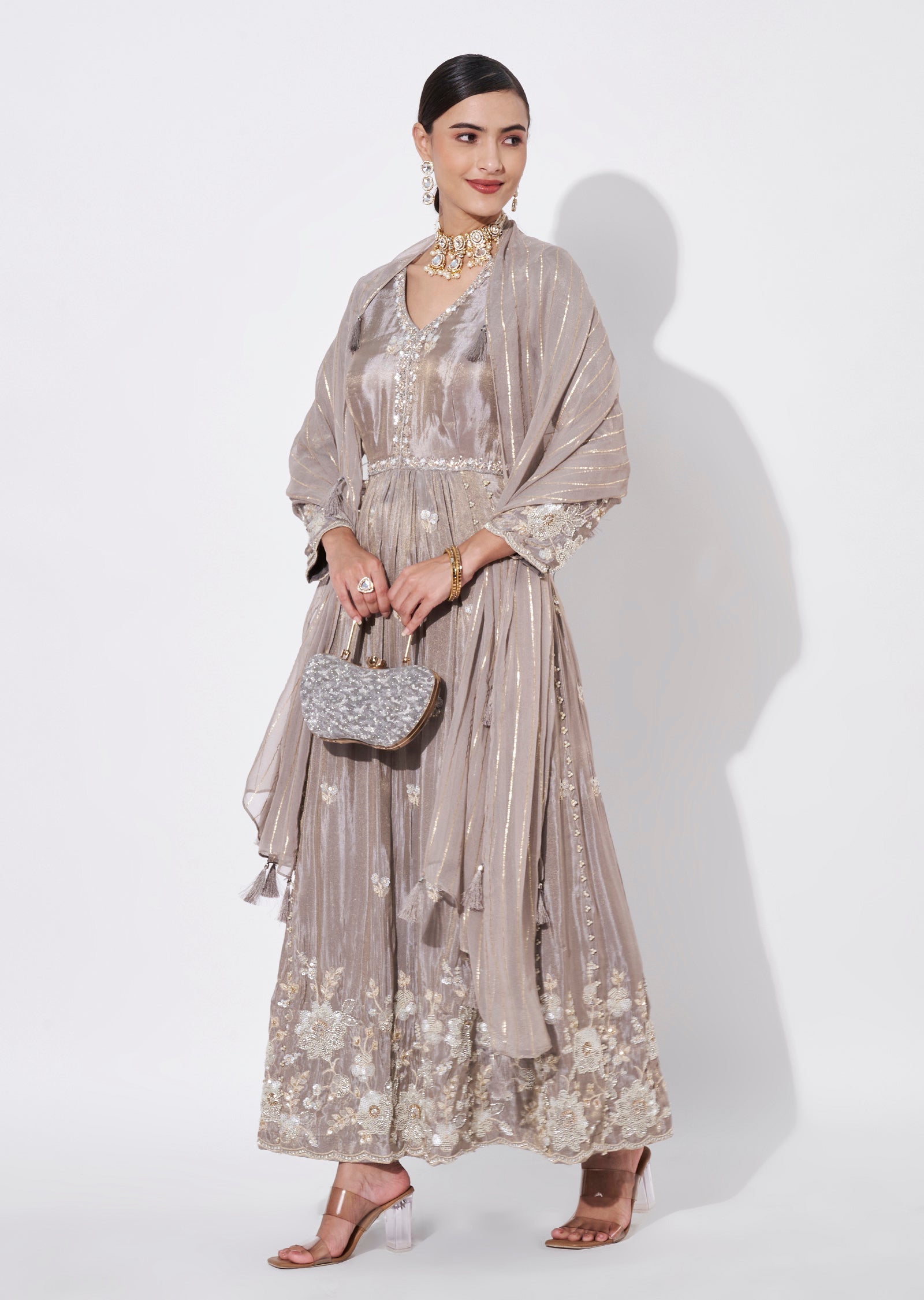 Mouse Tissue Anarkali Suit