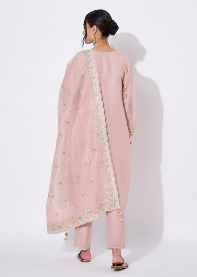 Peach Tissue Straight cut Suit