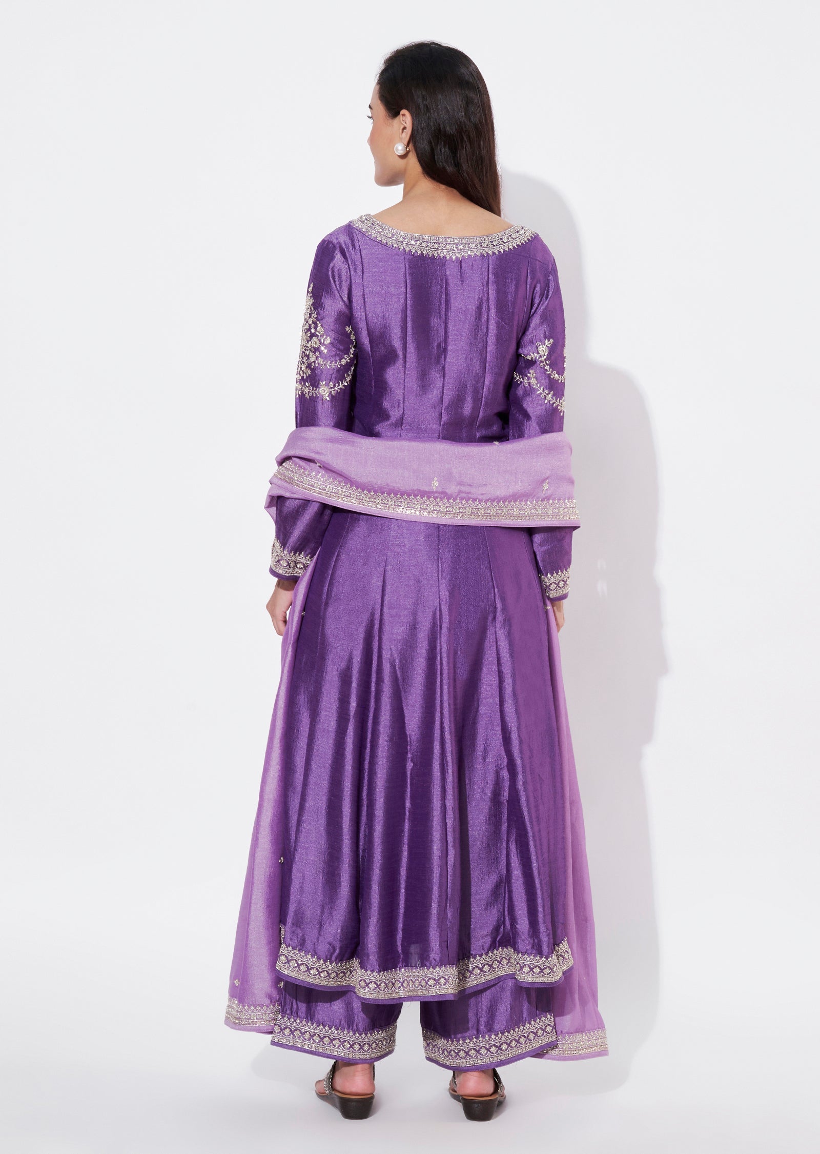 Lavender Silk Anarkali Suit