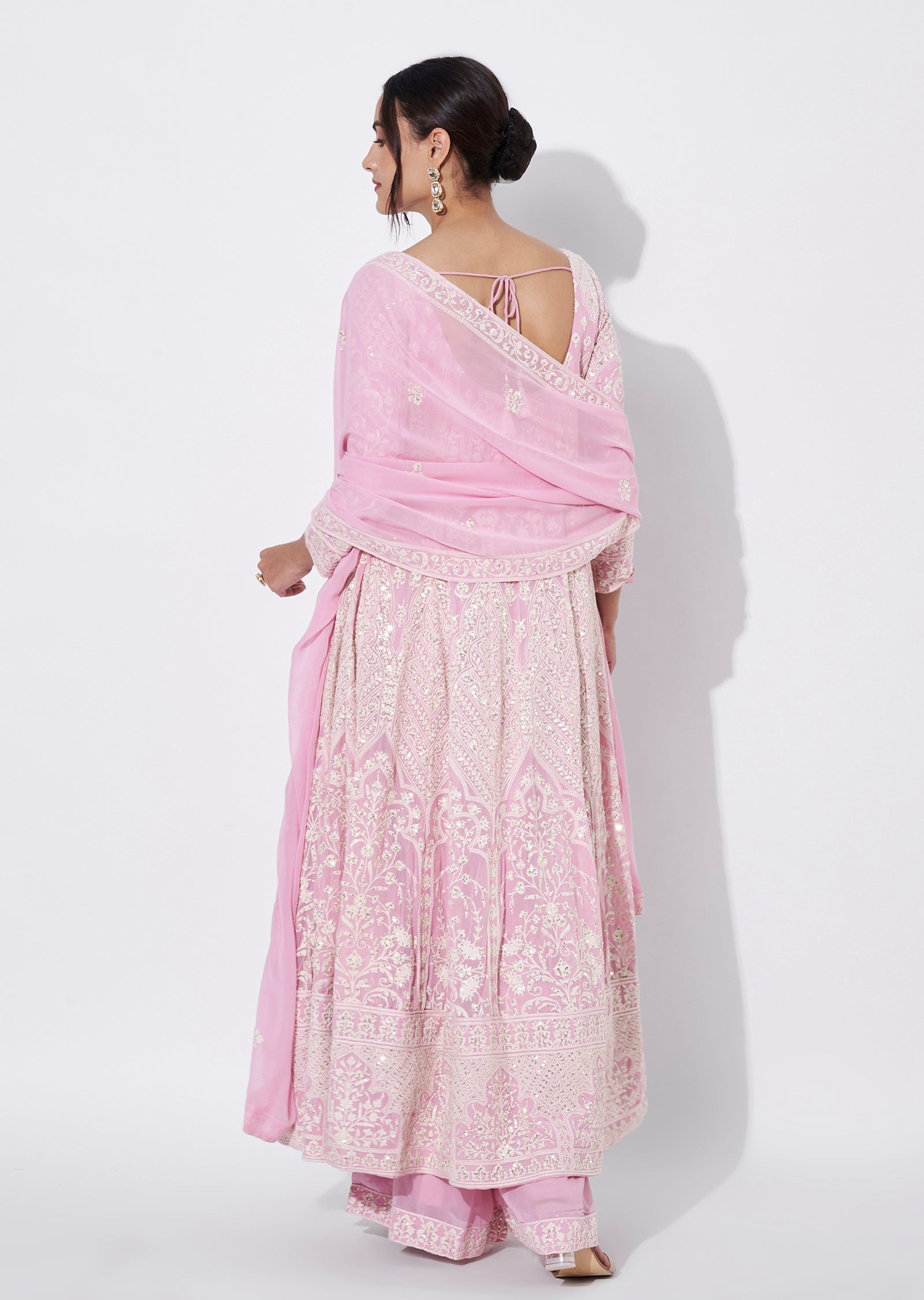 Light Pink Georgette Anarkali Suit