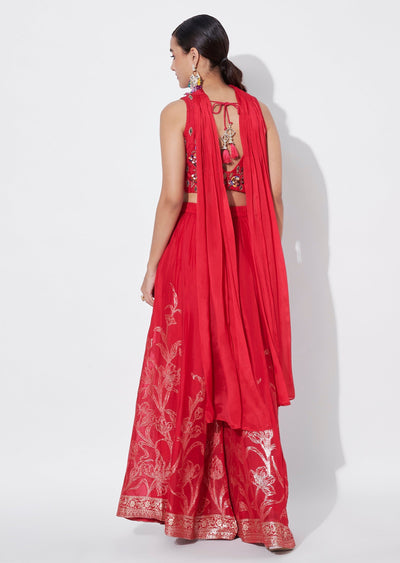 Pink Chinnon Indowestern set