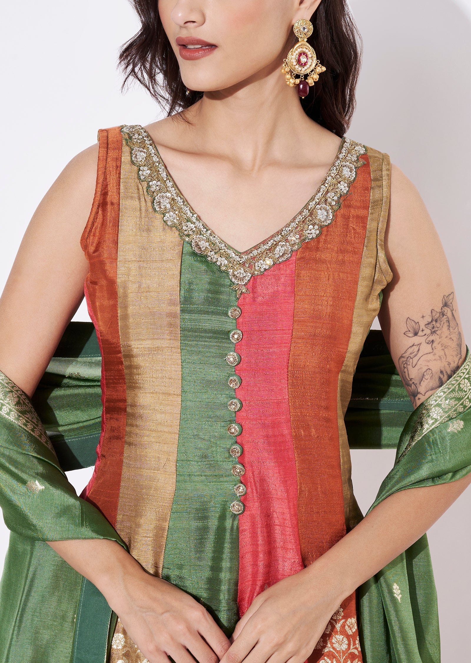 Multi Silk Anarkali Suit