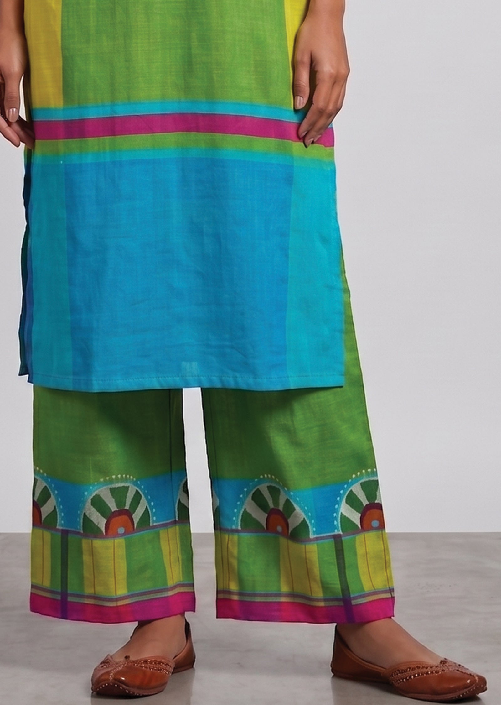 Multi Color Printed Cotton Kurti Set