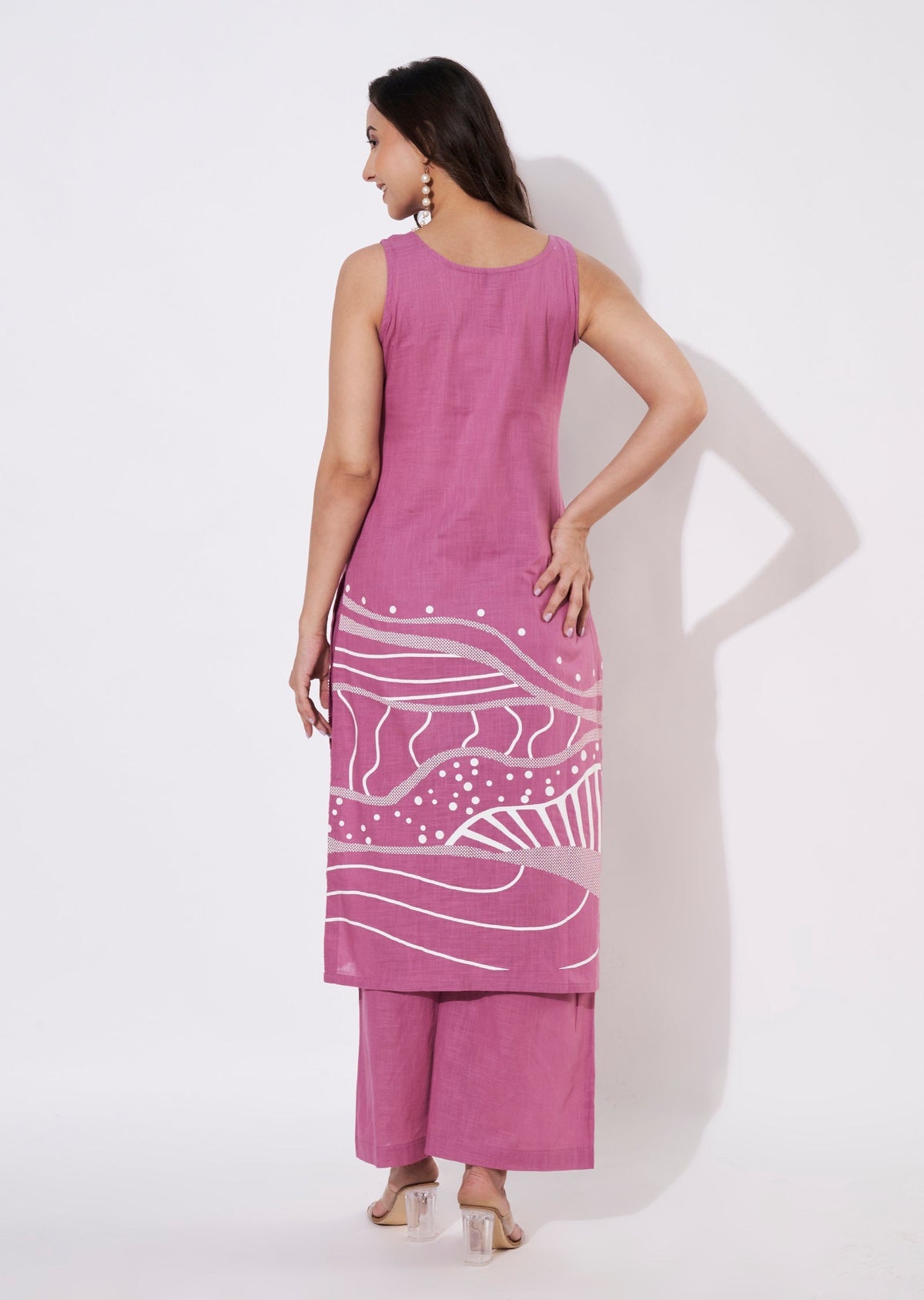 Onion Pink Cotton Kurti set