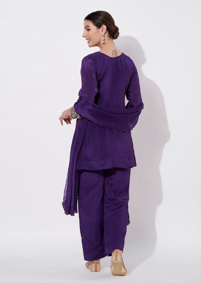 Purple Chinnon Straight cut suit