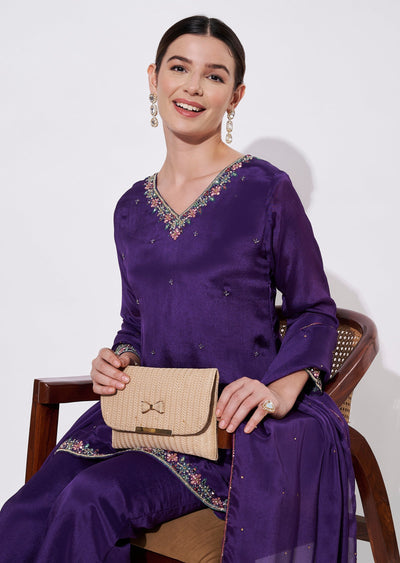 Purple Chinnon Straight cut suit