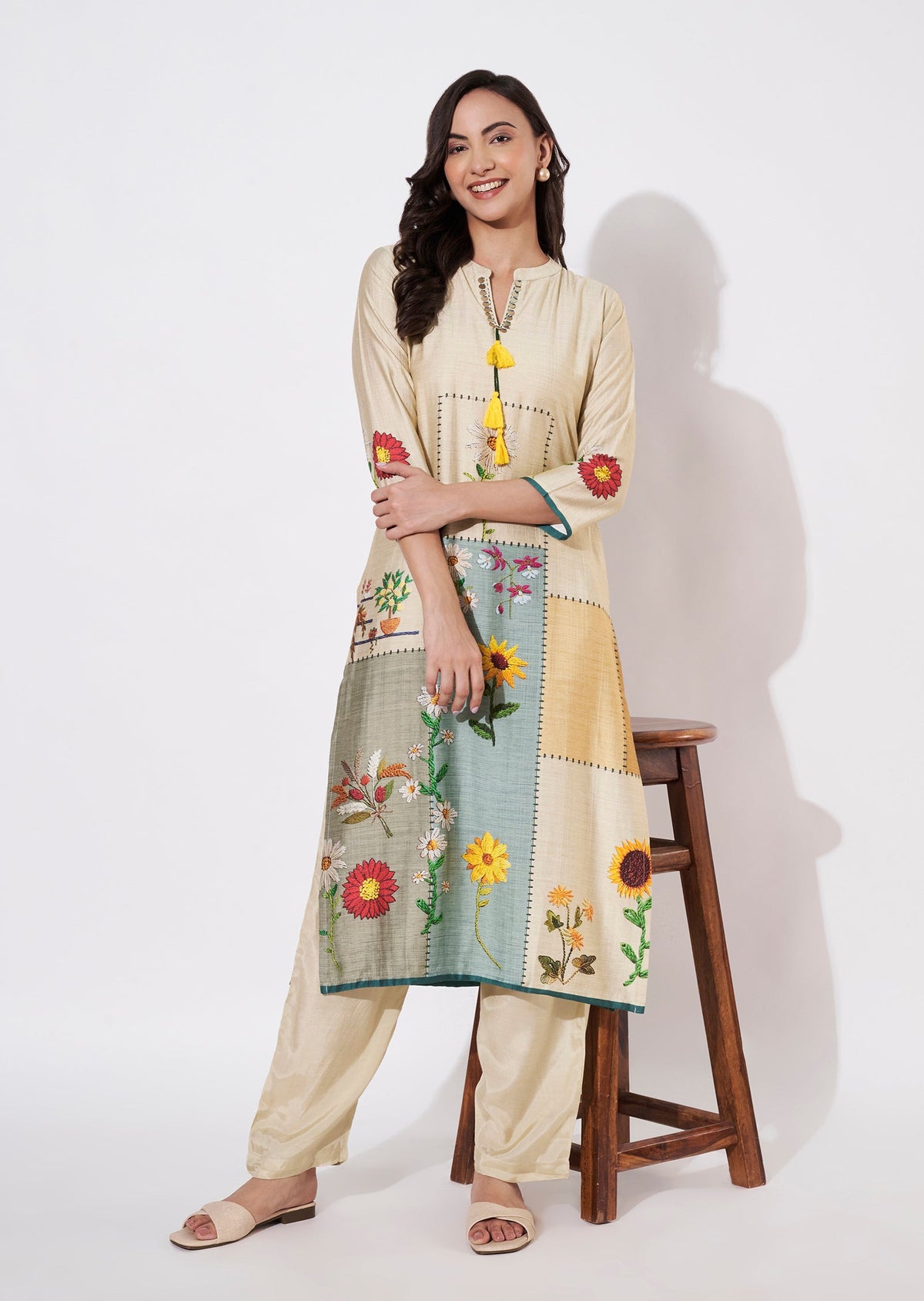 Beige Gold Kurti set