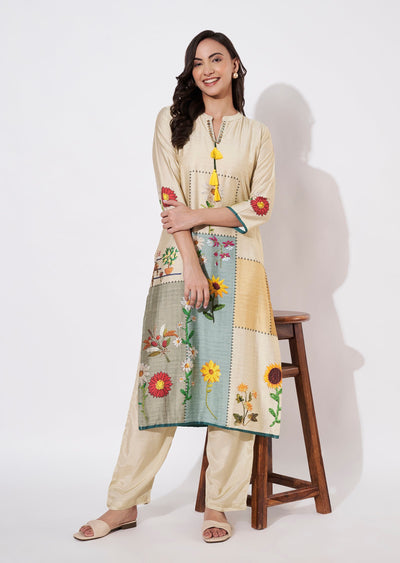 Beige Gold Kurti set