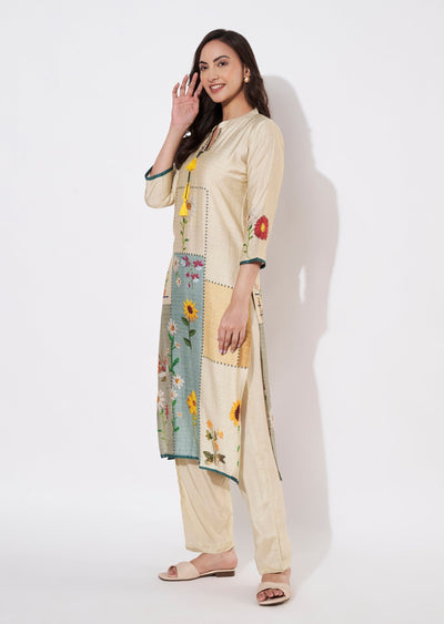 Beige Gold Kurti set