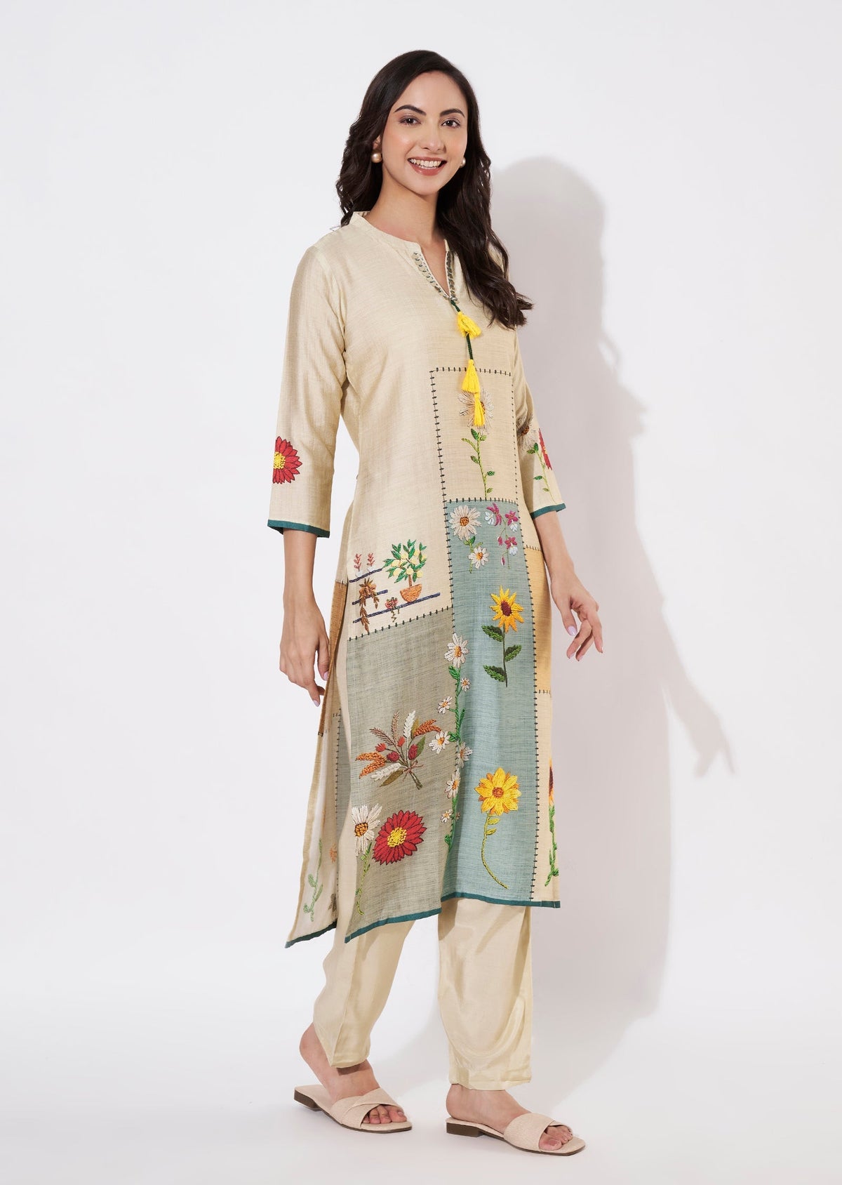 Beige Gold Kurti set