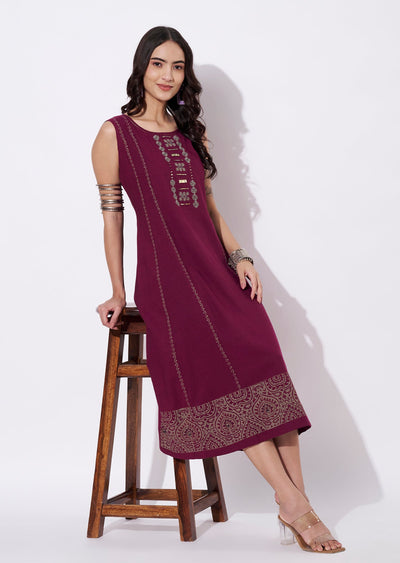 Magenta Gold Kurti