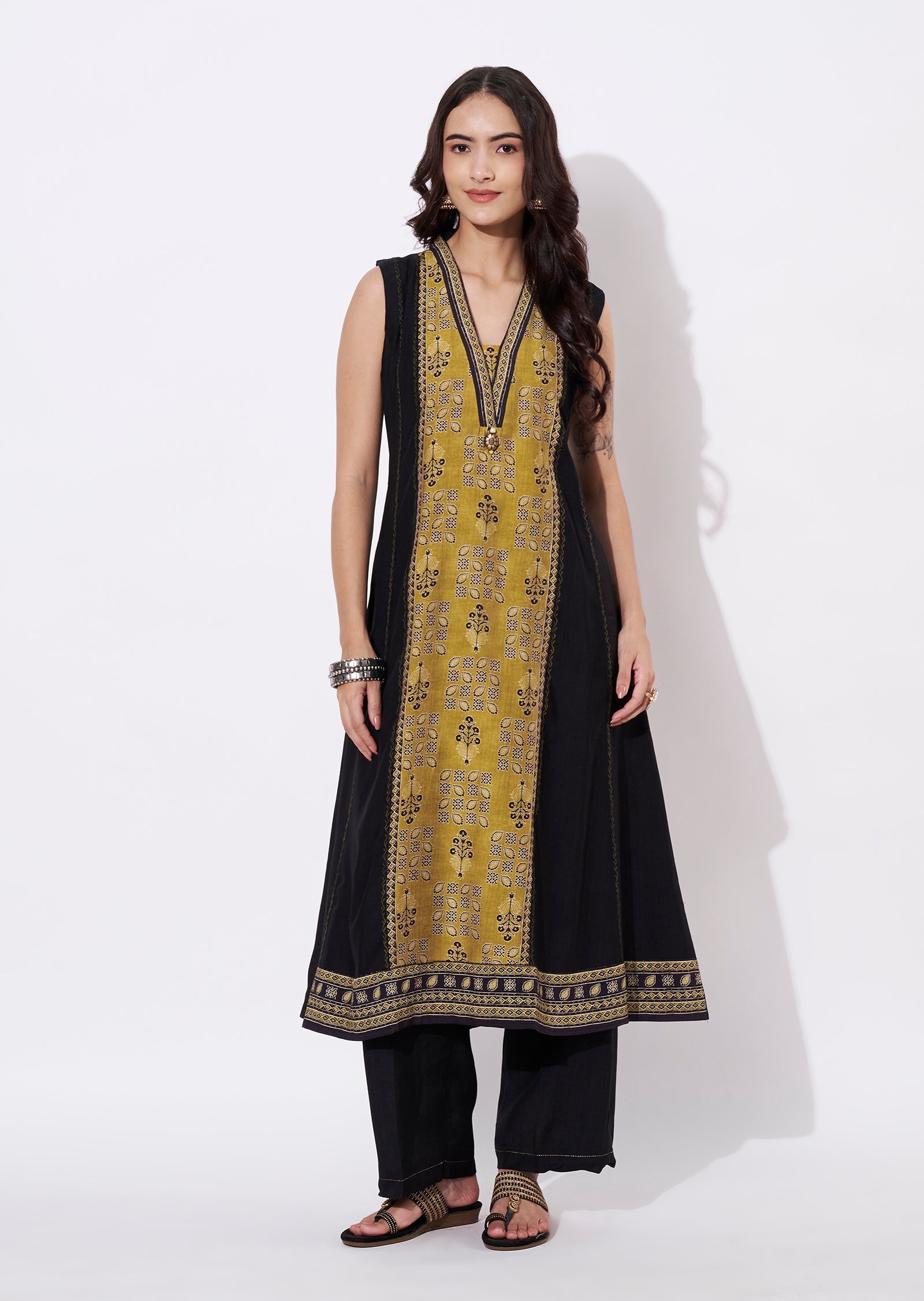Black Gold Kurti Set