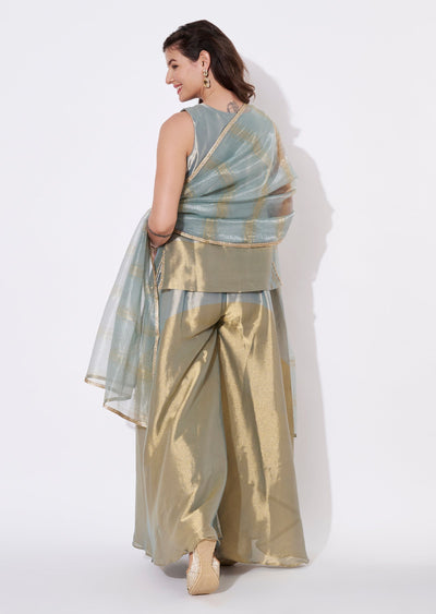 Two toned blue Tissue Sharara