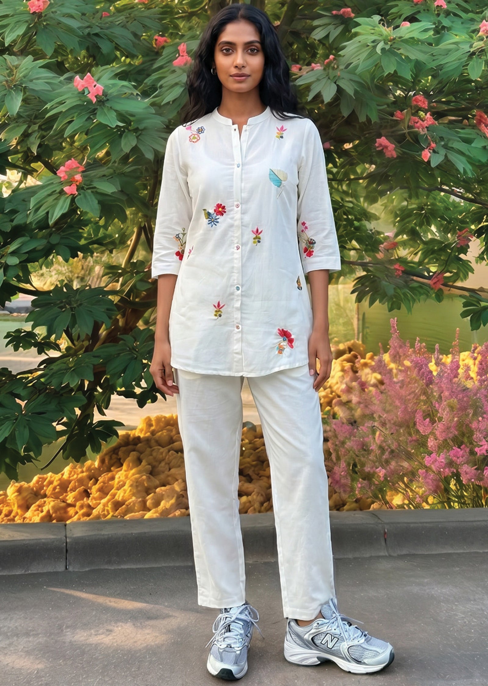 Off White Chanderi Co-ord Set