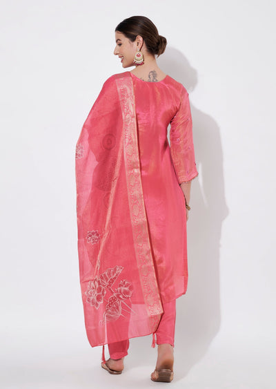 Pink Tissue Straight cut suit