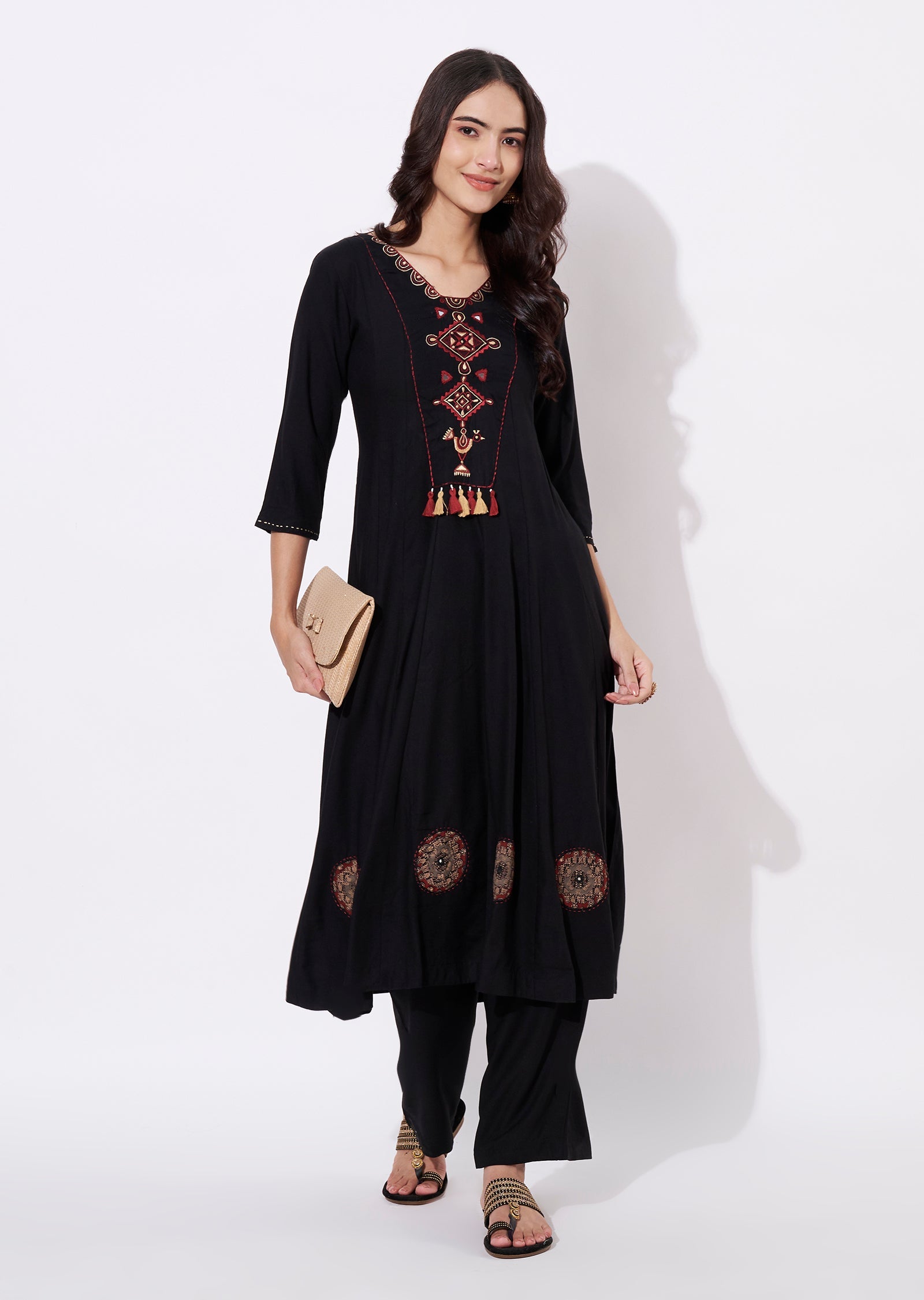 Black Reyon Anarkali Suit
