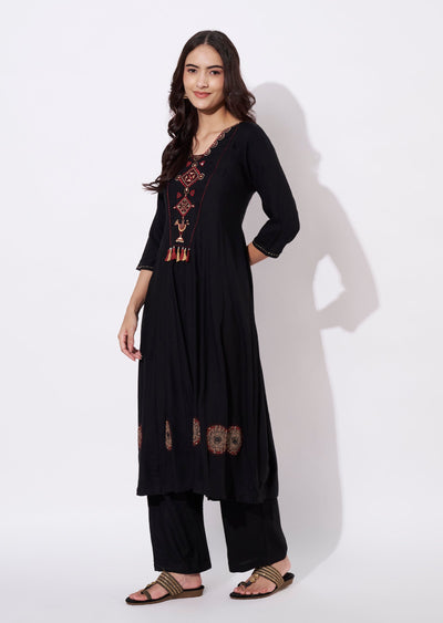Black Reyon Anarkali Suit
