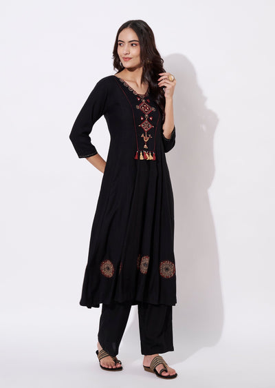 Black Reyon Anarkali Suit