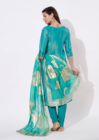 Dusty Green Tissue Straight cut suit