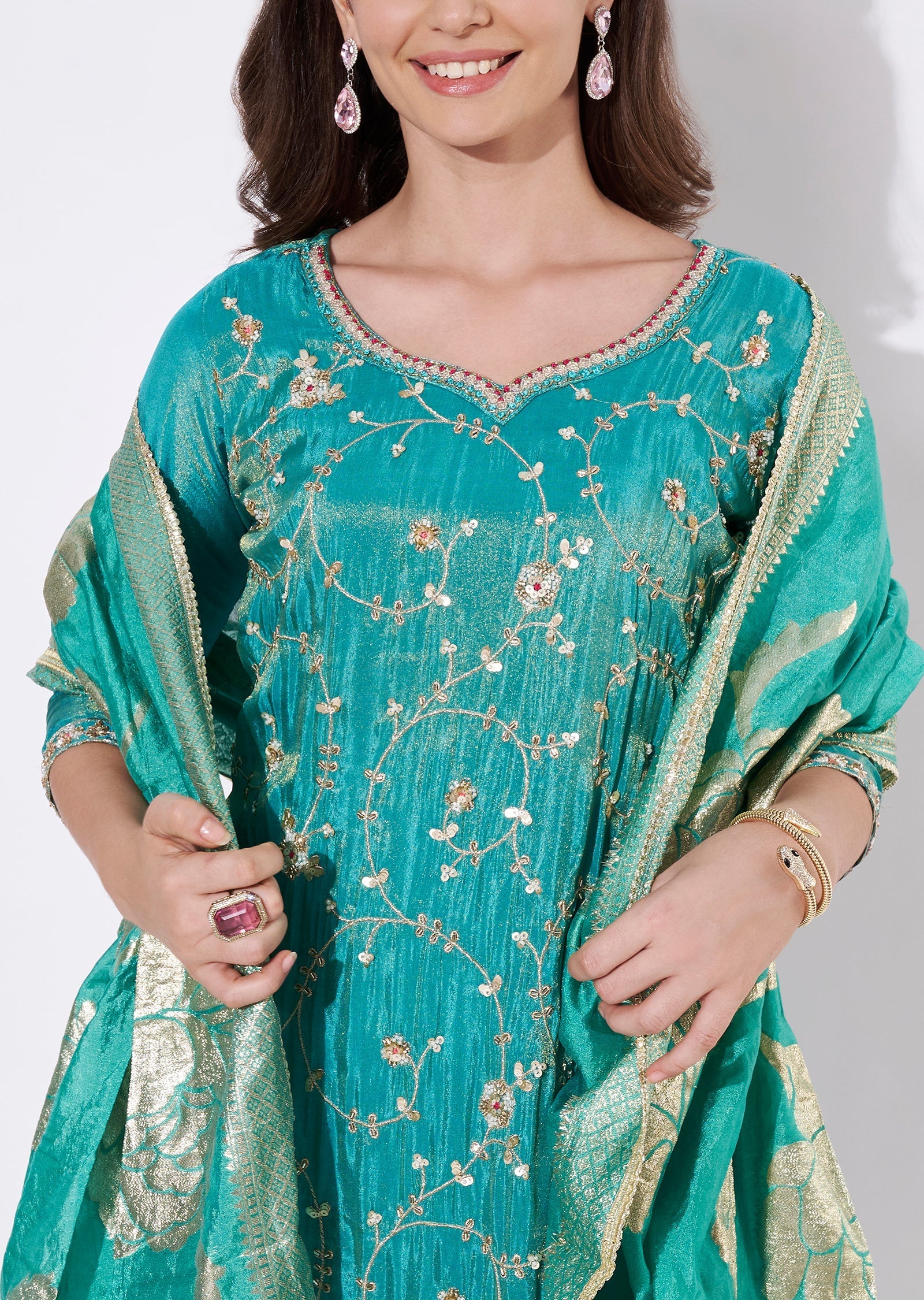 Dusty Green Tissue Straight cut suit