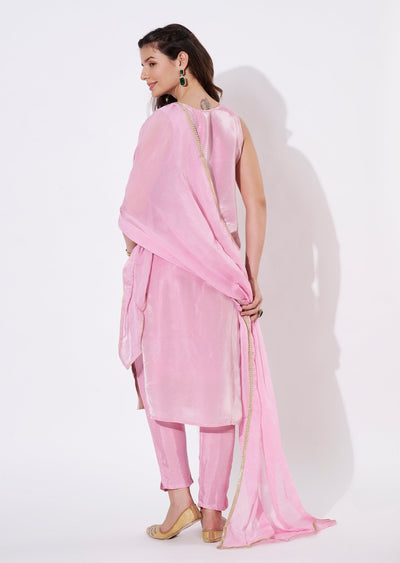 Light Pink Tissue Straight cut suit