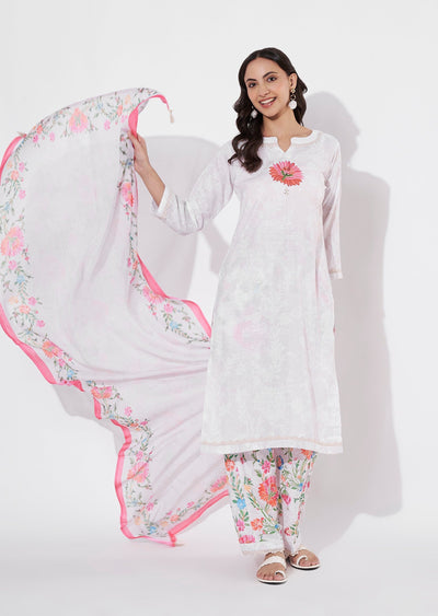 Beige Linen Cotton Straight cut suit