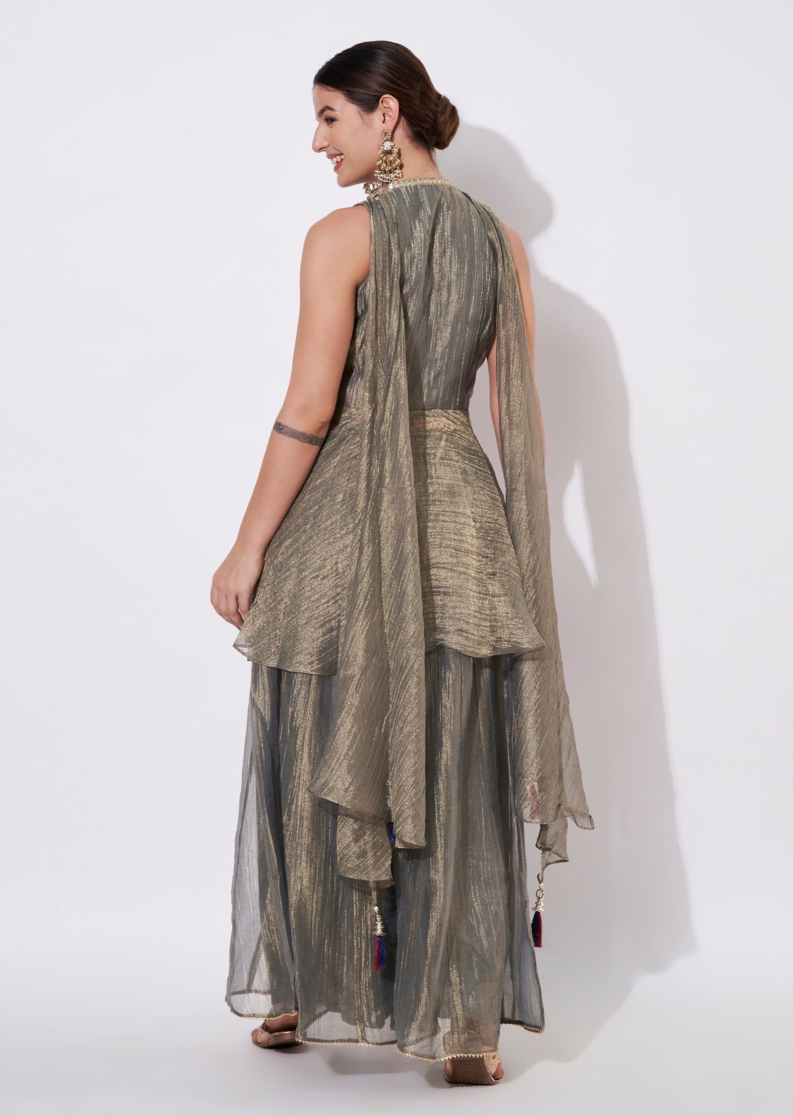 Dusty Green Tissue Straight cut suit