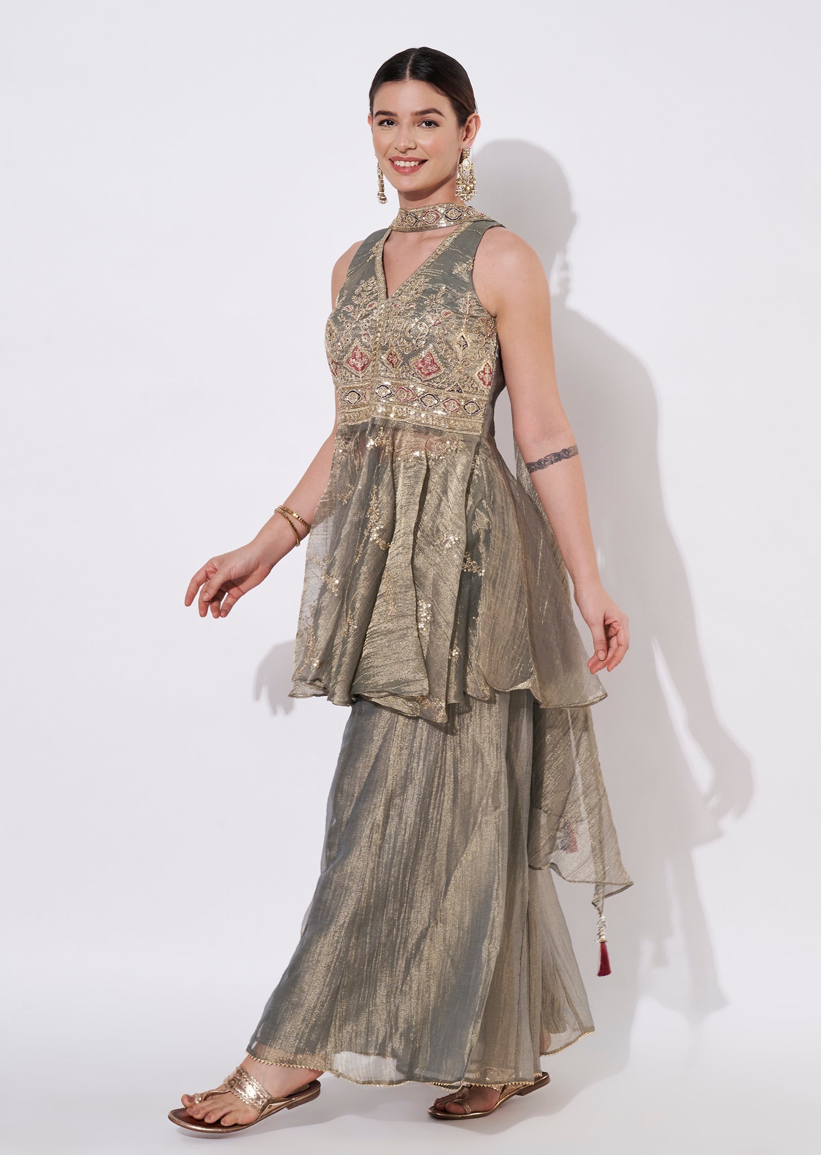 Dusty Green Tissue Straight cut suit