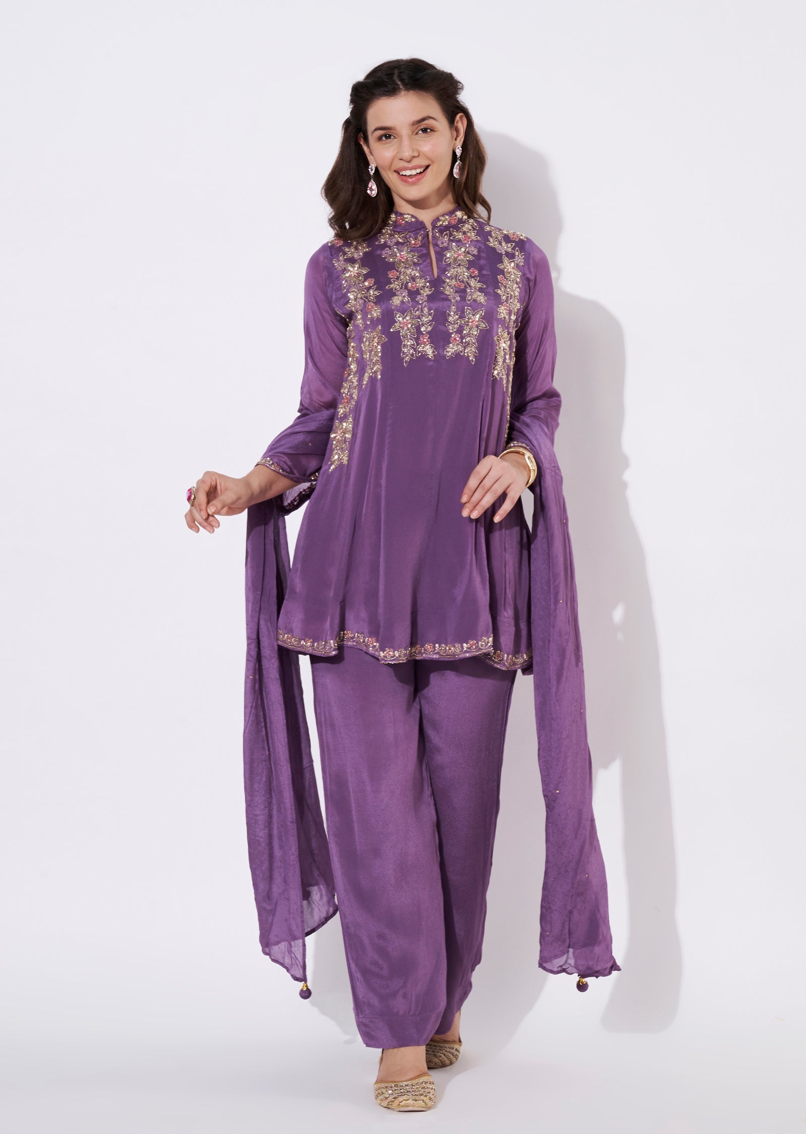 Lavender Chinnon Straight cut suit