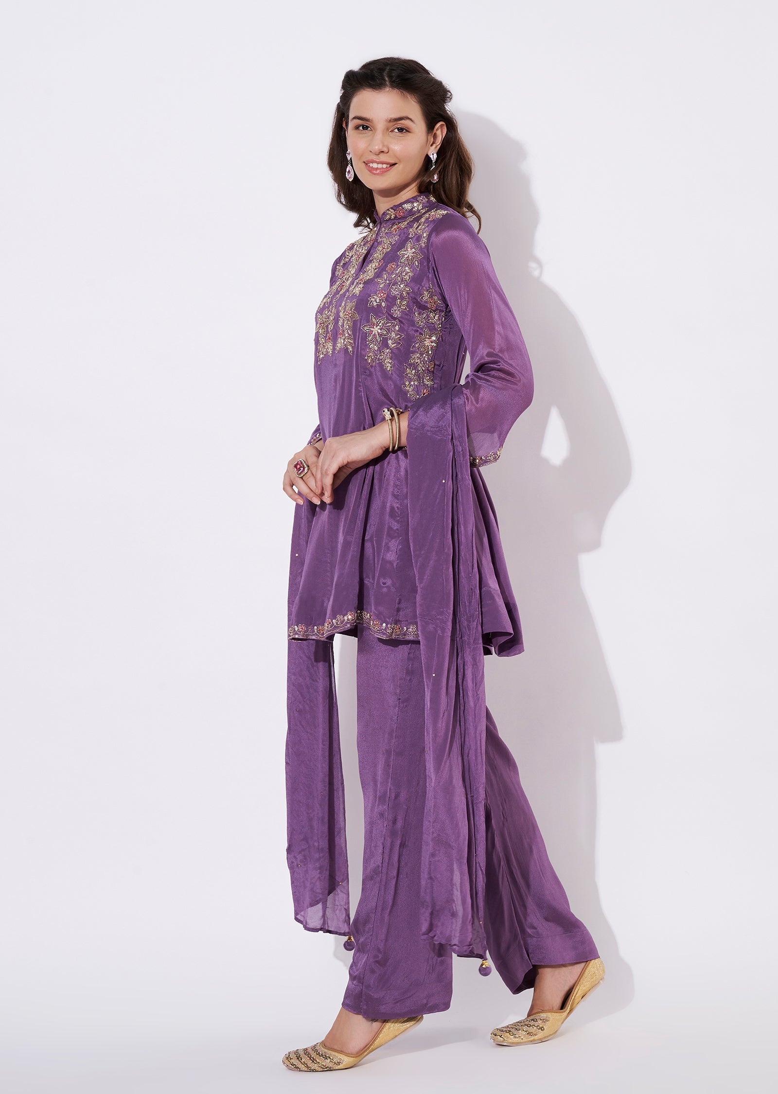 Lavender Chinnon Straight cut suit