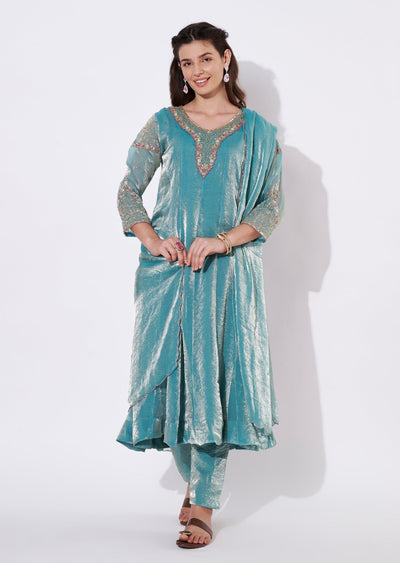 Dusty Green Jimmy Choo Anarkali Suit