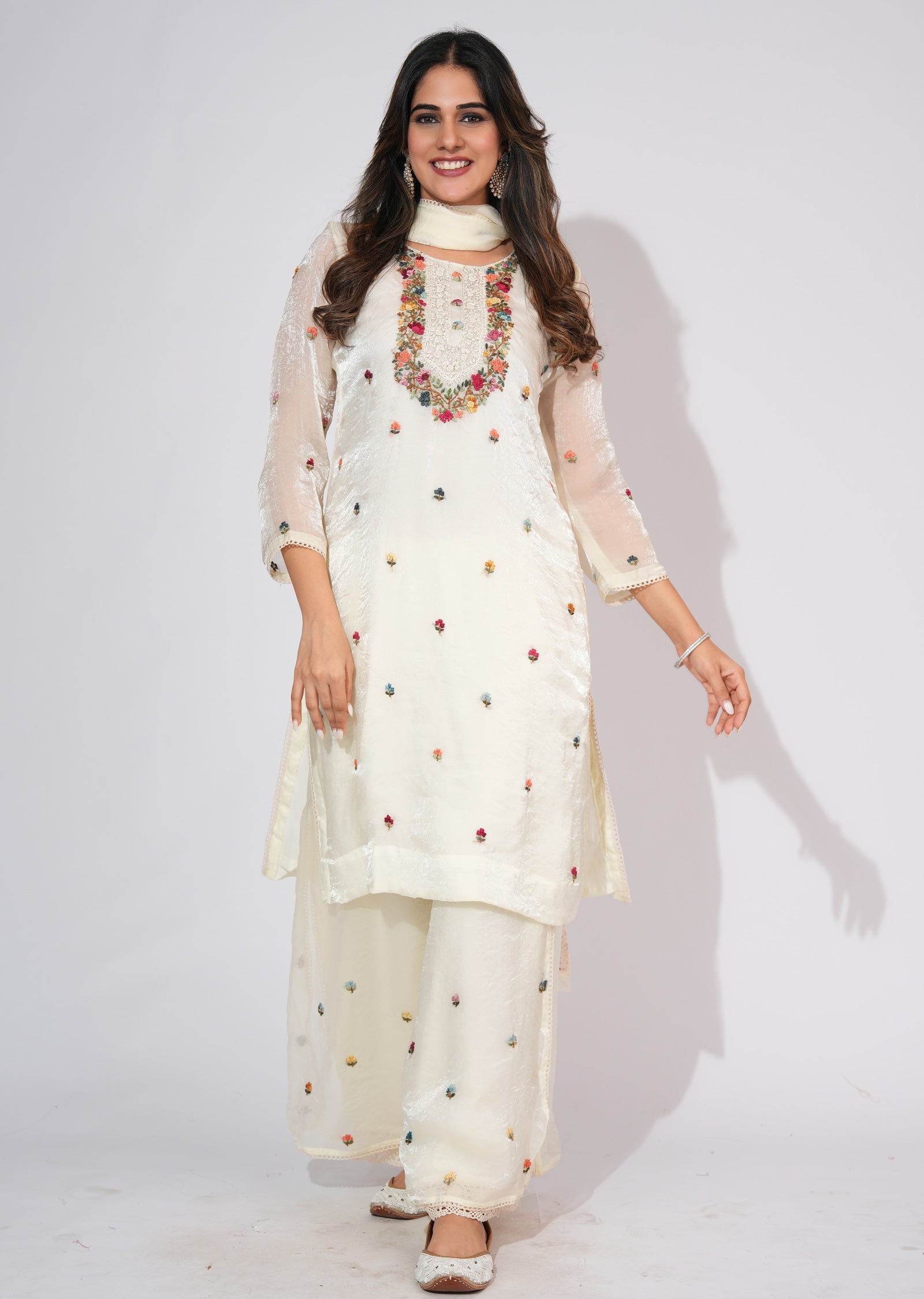 Cream Sharara set
