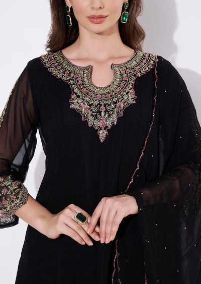 Black Georgette Anarkali Suit