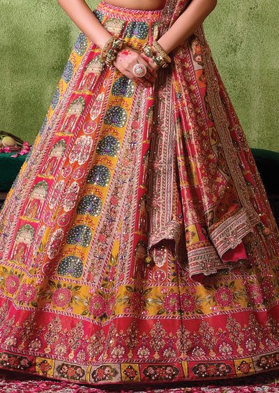 Mustard Tissue Lehenga Set