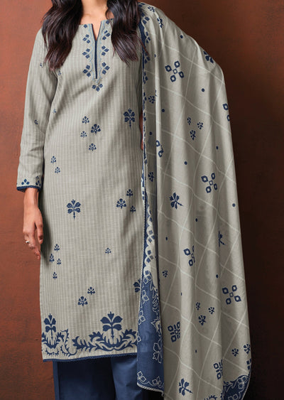Grey Cotton Straight cut suit