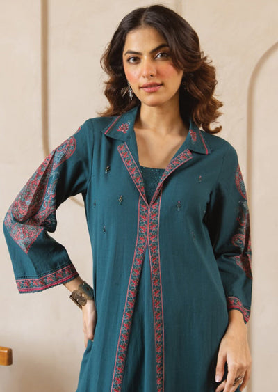 Rama green Cotton Kurti Set