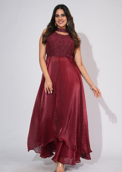Maroon Anarkali Suit