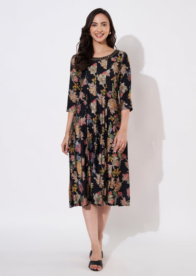 Black Gold Frock Kurti
