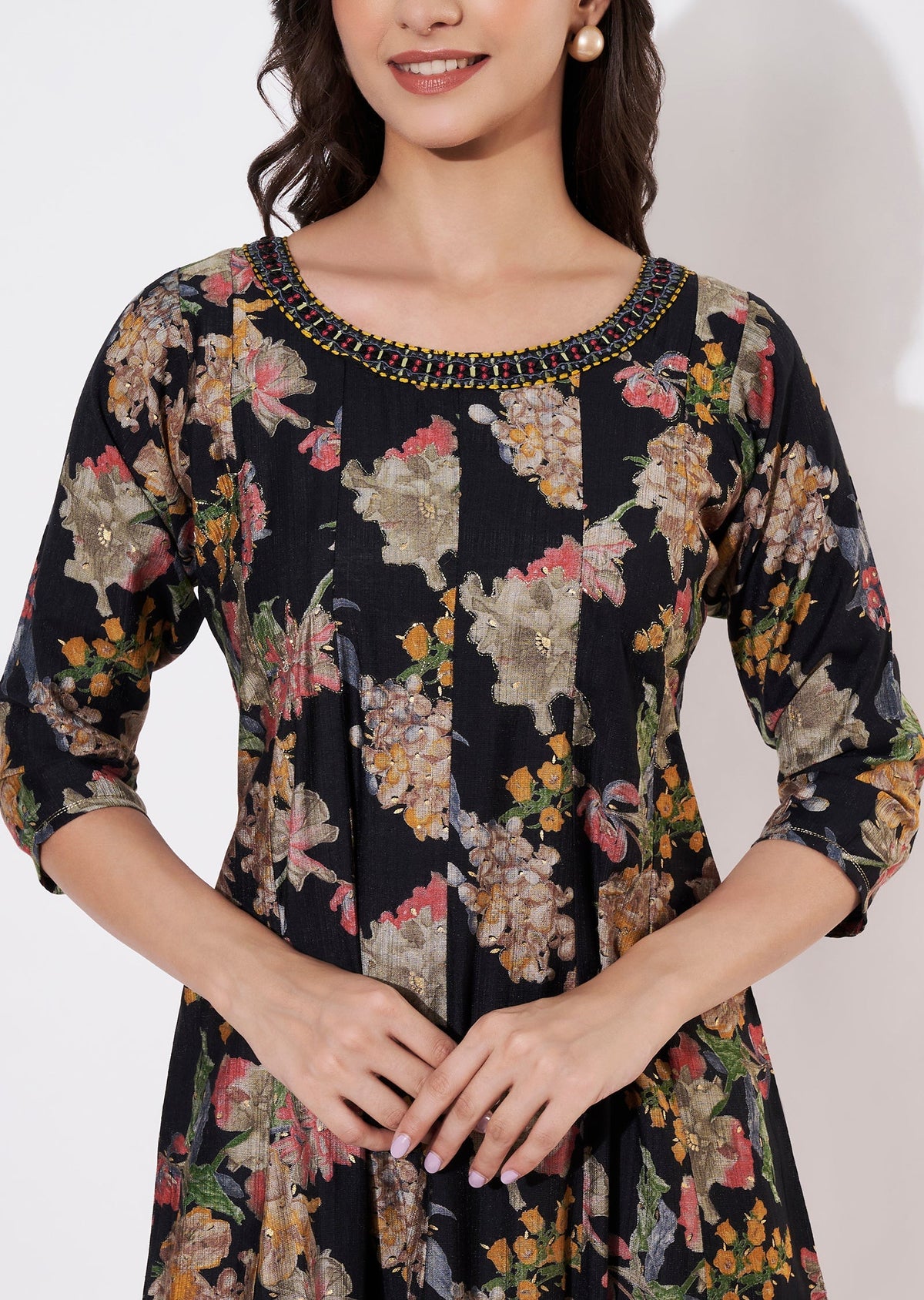 Black Gold Frock Kurti