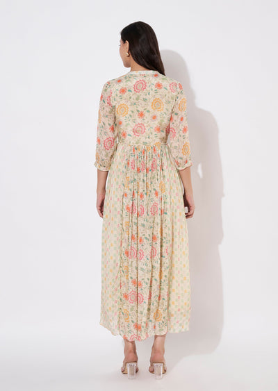 Beige Chinnon Long kurti