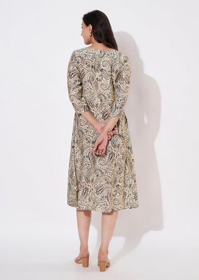 Beige Muslin Frock kurti