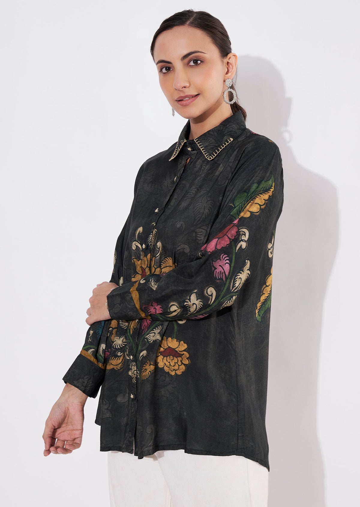 Black Muslin Short kurti