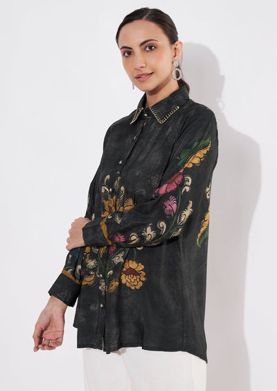 Black Muslin Short kurti