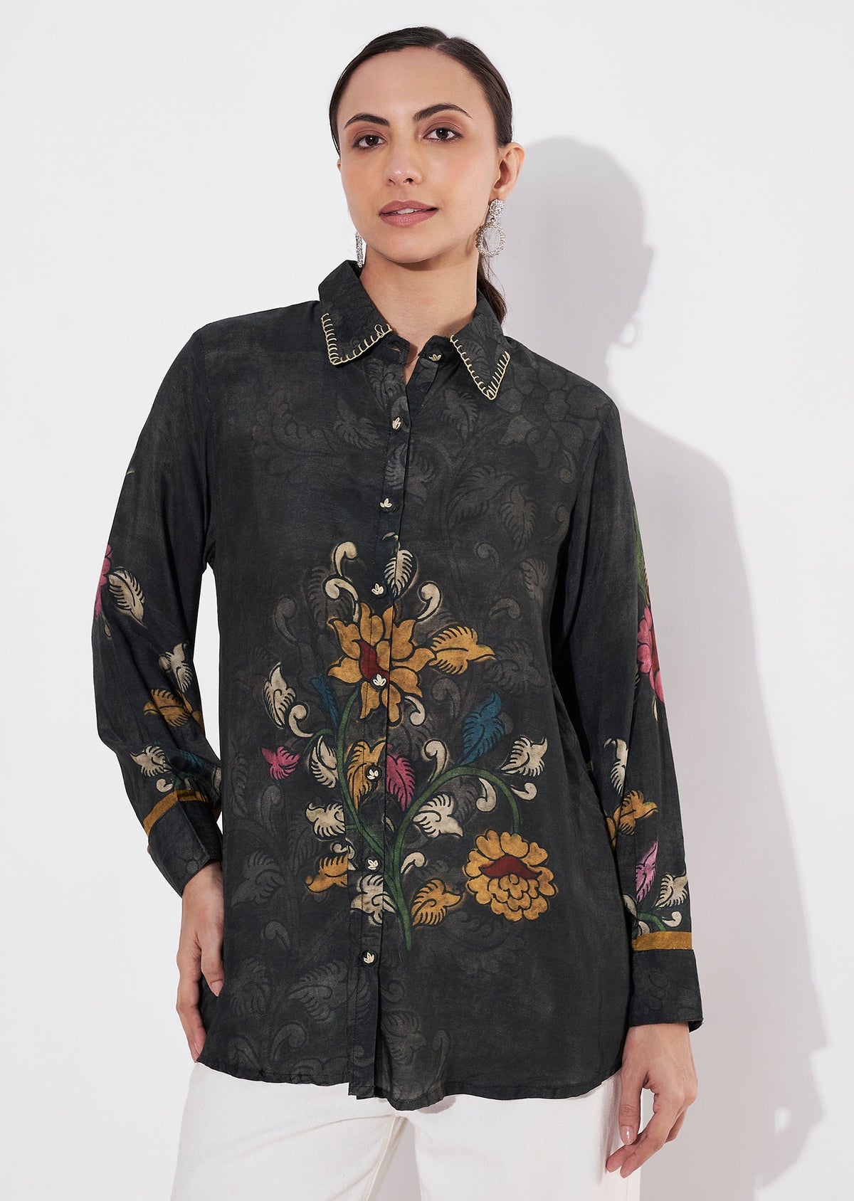 Black Muslin Short kurti